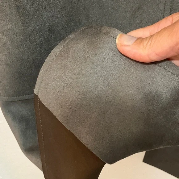 Tahari Charcoal Button-Up Trench Coat - Picture 7 of 8